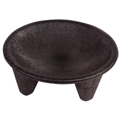 Winco PMP-12
 12 Oz.
 Polypropylene
 Black
 Molcajete Salsa Plate Set (2 Each Per Set)
