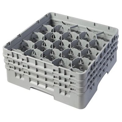 Cambro 20S638151 Camrack Glass Rack With (3) Soft Gray Extenders - 3 Cases