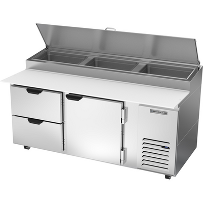 Beverage Air DPD72HC-2 72" W Two-Section One Door One Door Pizza Top Refrigerated Counter