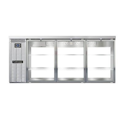 Continental Refrigerator BB79SNSSGDPT 79"W Glass Door Refrigerated Back Bar Cooler