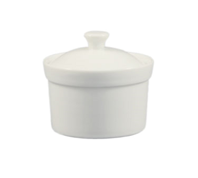 CAC China CAS-B8 7.5 Oz. Super White Porcelain Round Accessories Soup Bowl Set (2 Set Per Case)