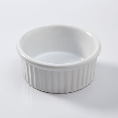 American Metalcraft CRMK4 3.5" 4 Oz. Ceramic White Ceramekins Ramekin