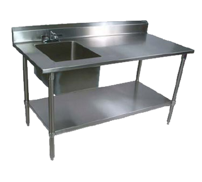 John Boos EPT6R5-3060GSK-L 60&quot;W x 30&quot;D x 40-3/4&quot;H Stainless Steel Work Table with Prep Sink