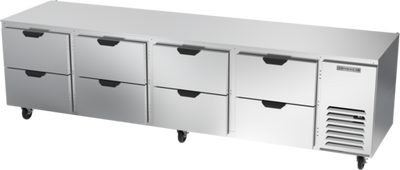 Beverage Air UCRD119AHC-8 119"W Four-Section Reach-In Undercounter Refrigerator