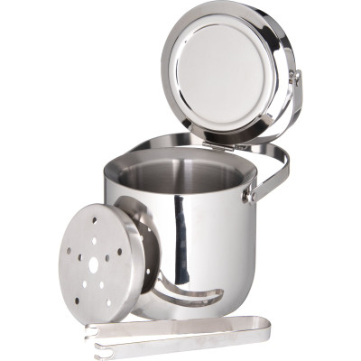 Carlisle 609190 1-1/2 Qt. Stainless Steel Double Wall Hinged Lid Ice Bucket
