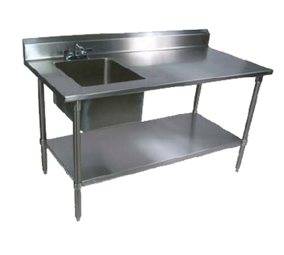 John Boos EPT6R5-3072SSK-L 72&quot;W x 30&quot;D x 40-3/4&quot;H Stainless Steel Work Table with Prep Sink