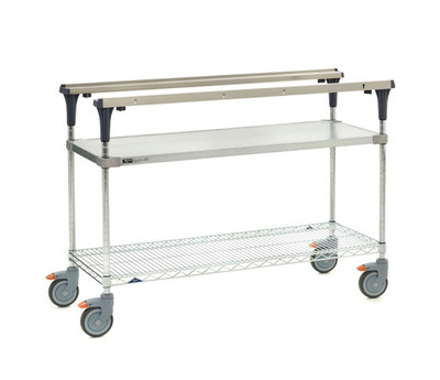 Metro MS1848-FGBR PrepMate MultiStation with Galvanized and Brite Zinc Wire Shelving - 50" x 19 3/8" x 39 1/8"