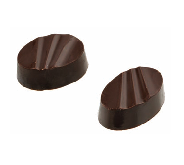 Matfer Bourgeat 380158 Chocolate Mold Ribbed Ovals 1.13"L x .75" W x .5" H Polycarbonate