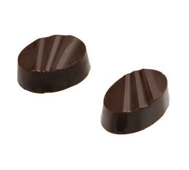 Matfer Bourgeat 380158 Chocolate Mold Ribbed Ovals 1.13"L x .75" W x .5" H Polycarbonate
