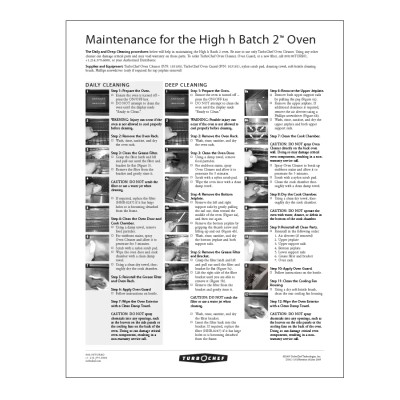 TurboChef DOC-1192 8-1/2" x 11" Poster Daily Cleaning