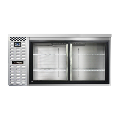 Continental Refrigerator BB69SNSSSGD 69"W Glass Door Refrigerated Back Bar Cooler