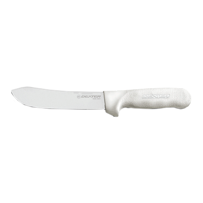 Dexter 4123 6" White Sani-Safe Butcher Knife with Polypropylene Handle