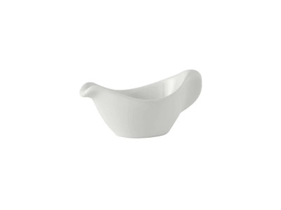 Tuxton BWZ-0259 2-1/2 Oz. Ceramic White Sauce Boat (1 Dozen)