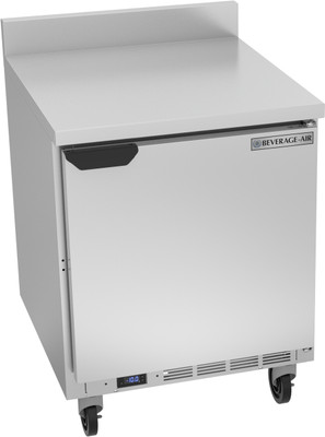Beverage Air WTF27AHC-FIP 27"W One Door Stainless Steel Worktop Freezer With 4" Foamed-In Place Backsplash