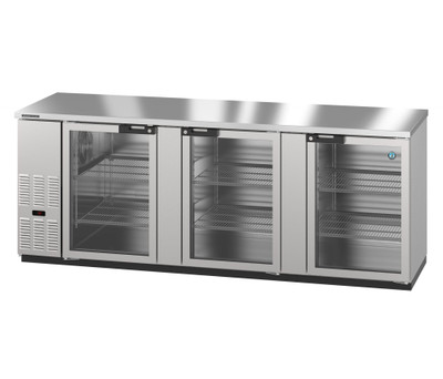 Hoshizaki BB95-G-S 95.5"W Three-Section Glass Door Refrigerated Back Bar Cooler