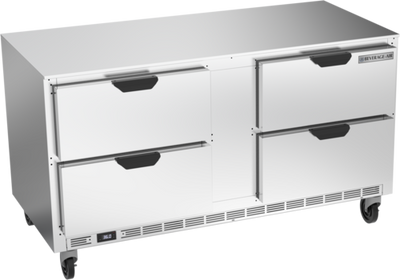 Beverage Air UCRD60AHC-4 60"W Two-Section Reach-In Undercounter Refrigerator