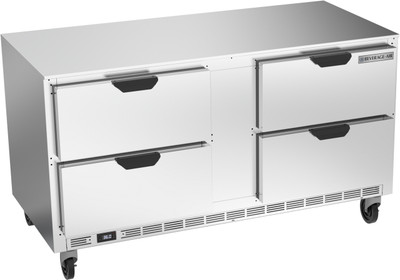 Beverage Air UCRD60AHC-4 60"W Two-Section Reach-In Undercounter Refrigerator
