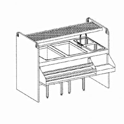 Glastender CS-60X32-CCW Assembly Ice Bin/Cocktail Station - 60"W x 32"D