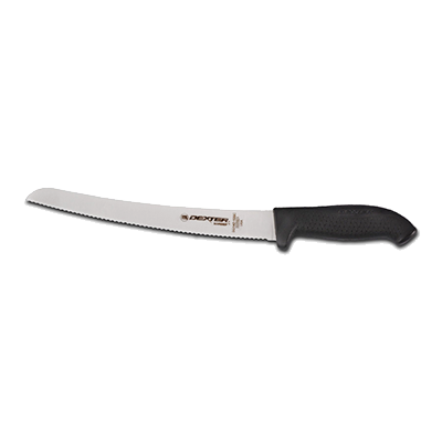 Dexter 24383B 10" Scalloped Edge SofGrip Bread Knife with Soft Rubber Grip Handle