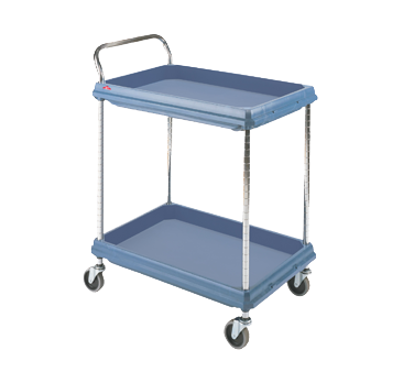 Metro BC2636-2DMB Blue Deep Ledge Utility Cart Adjustable Polymer Shelves 38-3/4"W x 27"D x 41"H