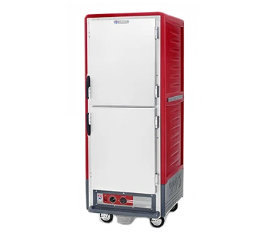 Metro C539-HDS-U C5 3 Series Red Full-Size Insulated Heated Holding Cabinet with Solid Dutch Doors and Universal Wire Slides - 120V