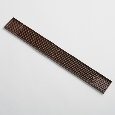 American Metalcraft BM23 3.25" x 27" Dark Brown Rubber Construction Bar Mat