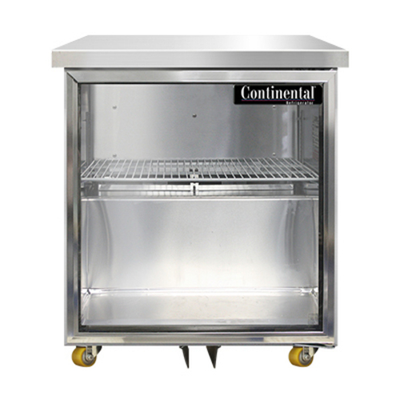 Continental Refrigerator SWF27NGD-U 27.5&quot;W One-Section Glass Door Undercounter Display Freezer