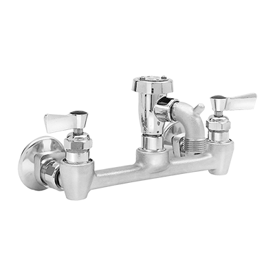 Fisher 19820 3" Spout Wall-Mounted Service Sink Mixing Faucet with Garden Hose Outlet