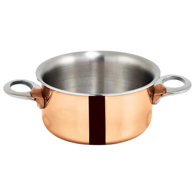 Winco DCCR-3C
3-3/4"
15 Oz.
Aluminum / Stainless Steel / Copper
Round
Mini Casserole