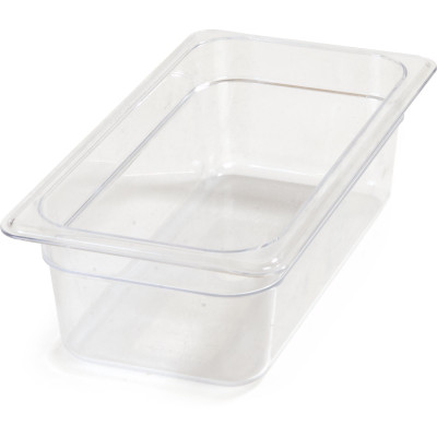Carlisle 3066107 1/3 Size 3.8 Qt. PolyCarbonate Clear Storplus Food Pan