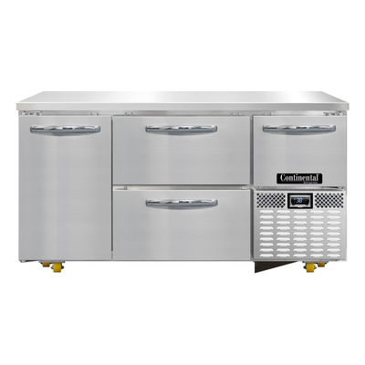 Continental Refrigerator RA60N-U-D 60.19&quot;W Three-Section Undercounter Refrigerated Base