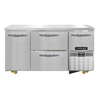 Continental Refrigerator RA60N-U-D 60.19"W Three-Section Undercounter Refrigerated Base