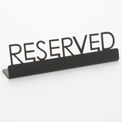 American Metalcraft SBR5 5" Black Stainless Steel Reserved Sign