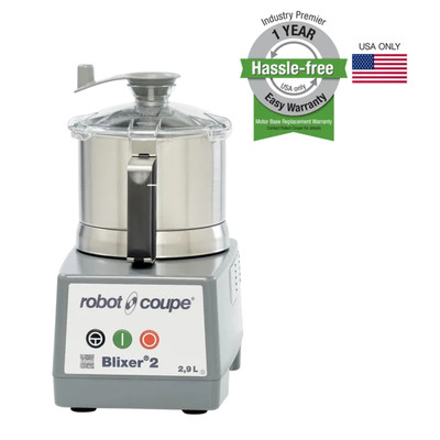 Robot Coupe Blixer2 Food Processor with 2.9 Liter Stainless Steel Bowl and Single Speed - 1 hp