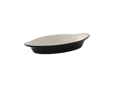 Tuxton B4N-080 8 Oz. Ceramic Black Oval Welsh Rarebit (1 Dozen)