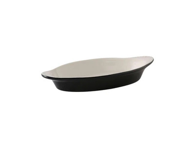 Tuxton B4N-080 8 Oz. Ceramic Black Oval Welsh Rarebit (1 Dozen)