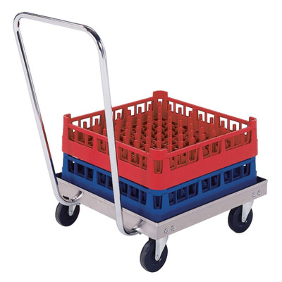 Lakeside PBGRD1 PrisonBilt 21" W Stainless Steel Cup and Dish Rack Dolly with Push Handle