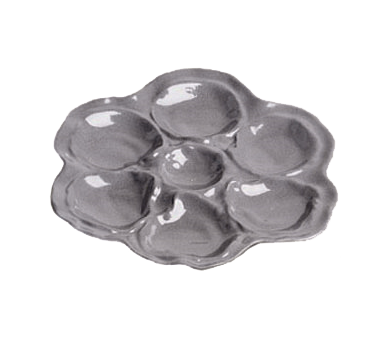 Bon Chef 5079SLATE 10" Ceramic Matte Dark Gray Round Oyster Plate