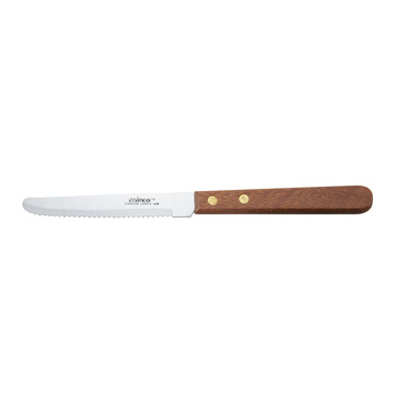 Winco K-55W 8-1/2" Steak Knife with Wooden Handle (Contains 1 Dozen)