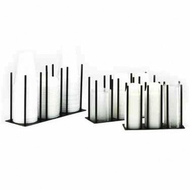 Cal-Mil 1516-4-13 Black 12"W x 4-1/4"D x 7"H Lid/Ramekin Organizer