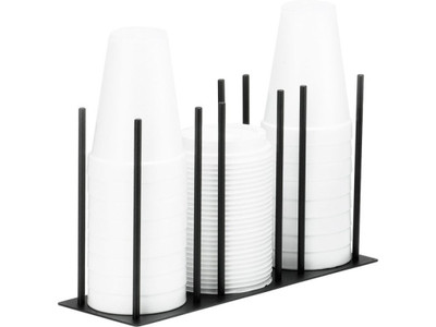 Cal-Mil 1516-4-13 Black 12"W x 4-1/4"D x 7"H Lid/Ramekin Organizer