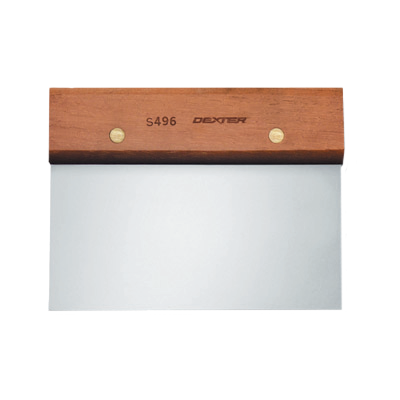 Dexter 19790 Traditional Dough Cutter Scraper 6" x 3" Stainless Steel Blade Rosewood Handle