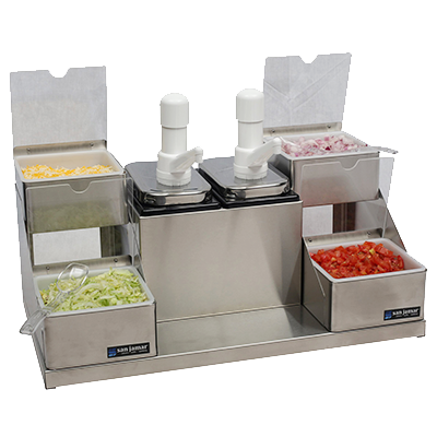 San Jamar P9724 Condiment Center Countertop self-Service 22-1/2"label packet 22-Gauge 304 stainless Steel