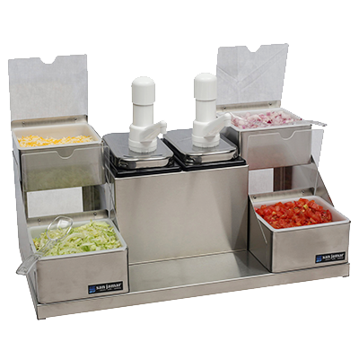 San Jamar P9724 Condiment Center Countertop self-Service 22-1/2"label packet 22-Gauge 304 stainless Steel