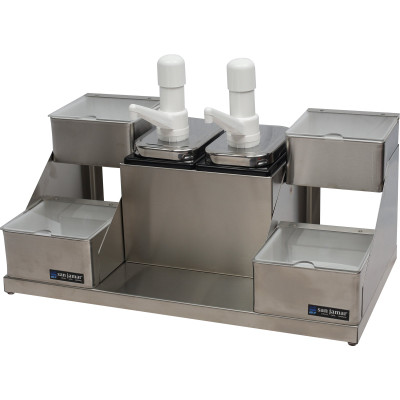 San Jamar P9724 Condiment Center Countertop self-Service 22-1/2"label packet 22-Gauge 304 stainless Steel