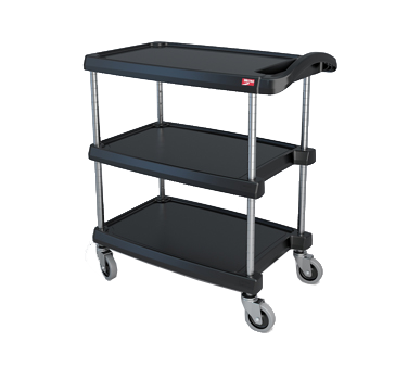 Metro MY1627-34BL 31.5" W x 18.31" D x 35.5" H Black Plastic Shelf myCart Series Utility Cart