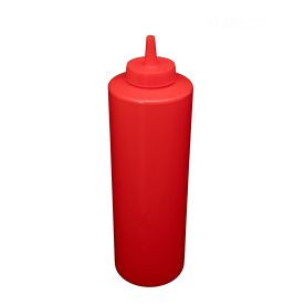 CAC China SQBT-24R 32 Oz. Red Plastic Squeeze Bottle (6 Pack Per Case)