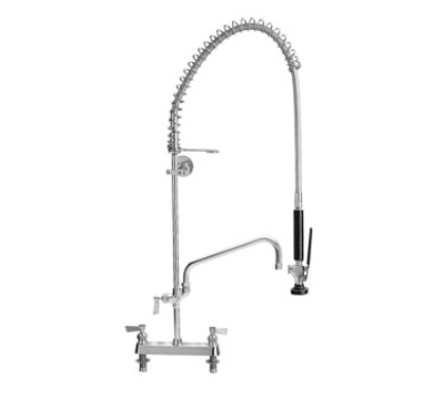Fisher 68225 8" Deck Mount Add-On-Faucet With 6" Swing Spout Spring Stainless Steel Pre-Rince Unit