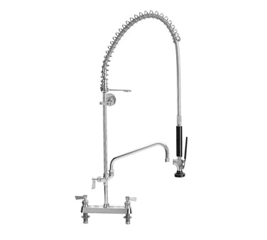 Fisher 68225 8" Deck Mount Add-On-Faucet With 6" Swing Spout Spring Stainless Steel Pre-Rince Unit