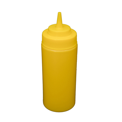 CAC China SQBT-W-16Y 16 Oz. Yellow Plastic Squeeze Bottle (8 Pack Per Case)
